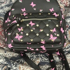 Black and Pink Butterfly Backpack